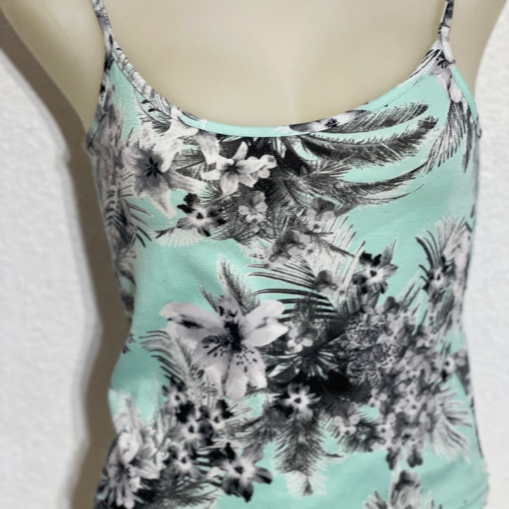 Crop Top Icy Green Floral M - Picture 3 of 5